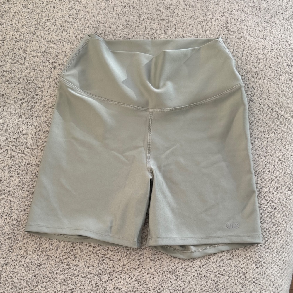 ALO Yoga Sage Green High-Rise Bike Shorts